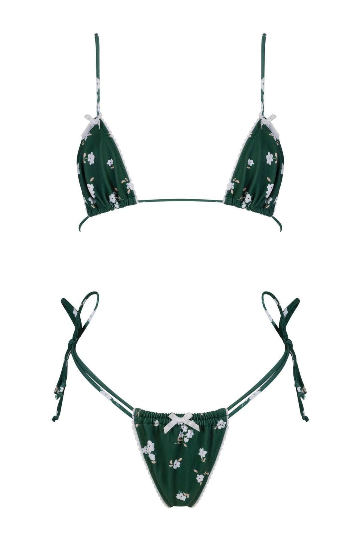 GREEN FLOWERS BIKINI – קשירה