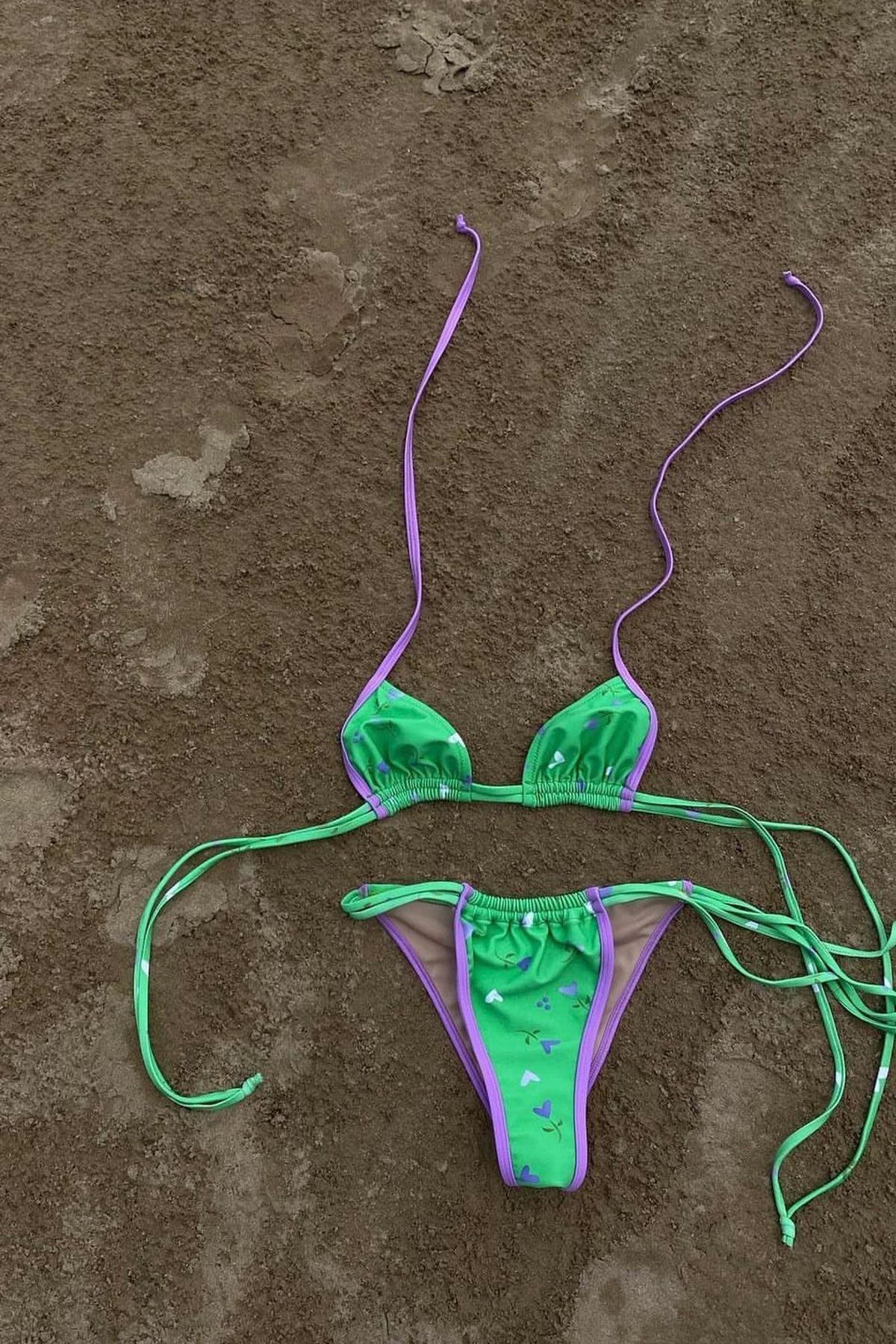 PURPLE GREEN FLORA BIKINI – קשירה