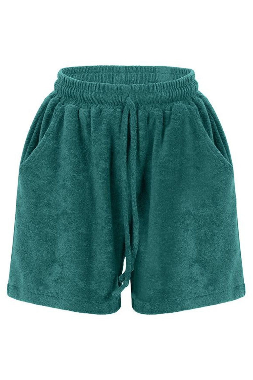 BOTTLE GREEN TOWEL PANTS