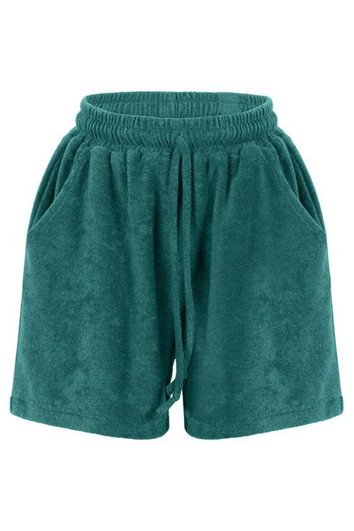 BOTTLE GREEN TOWEL PANTS