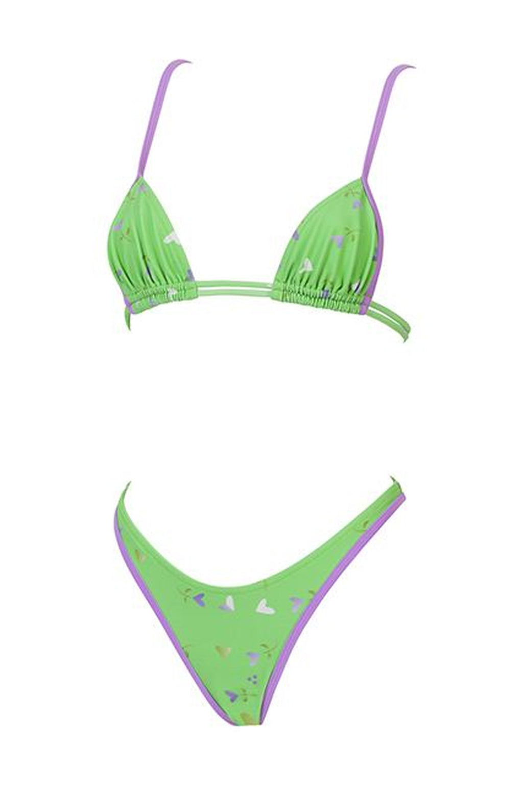 PURPLE GREEN FLORA BIKINI