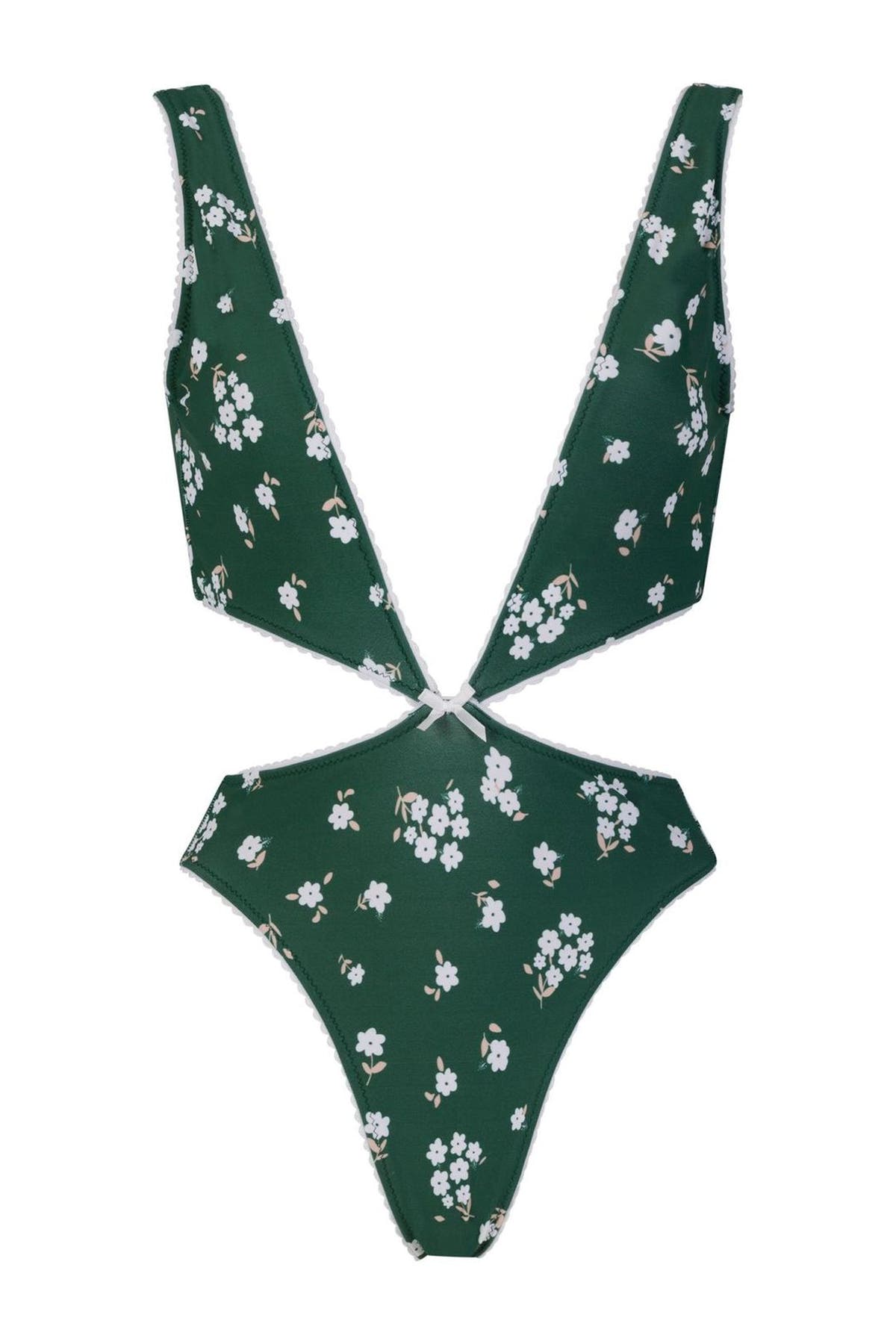 ONE PIECE GREEN FLOWERS