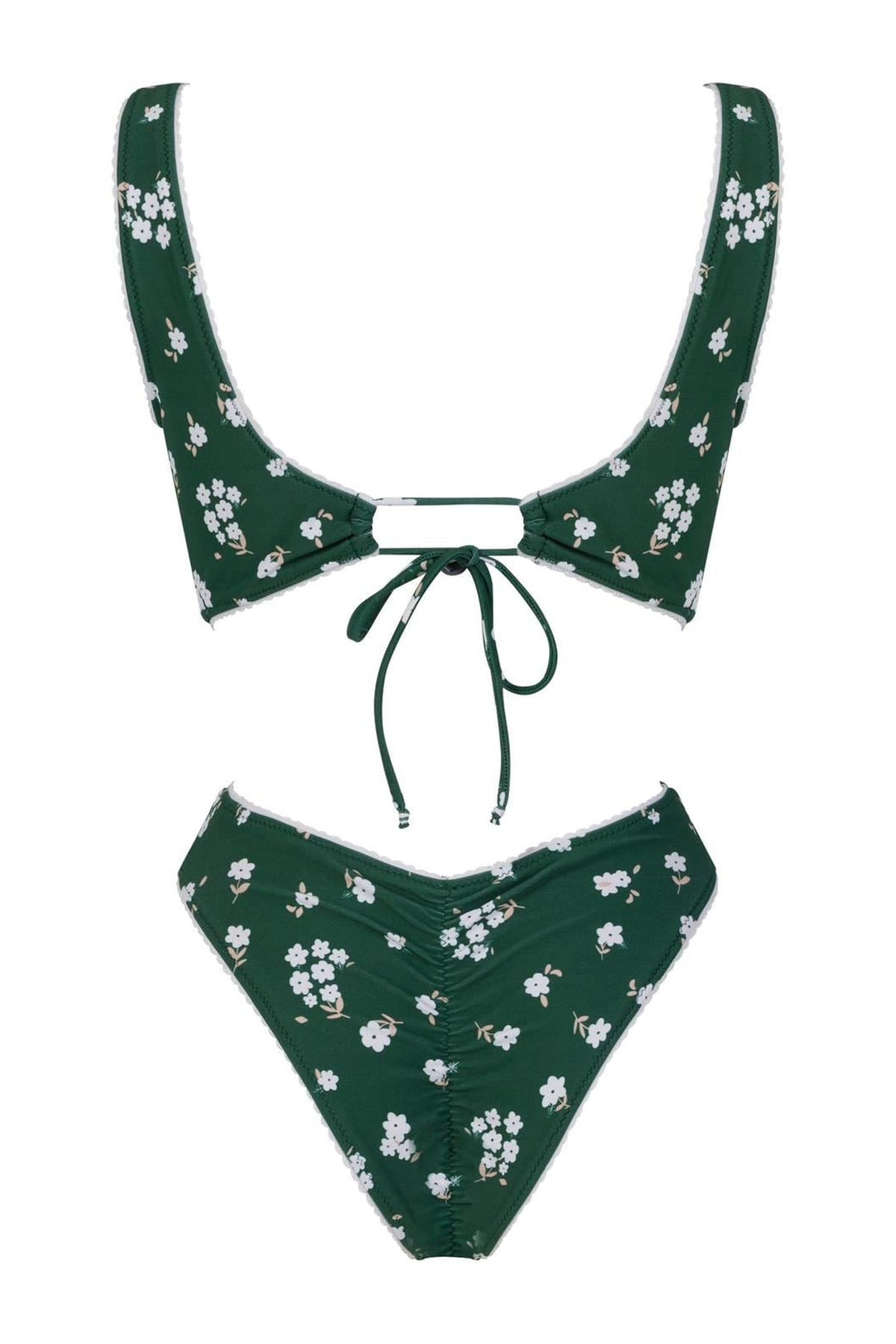 ONE PIECE GREEN FLOWERS
